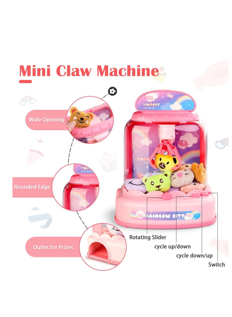 KASTWAVE Claw Machine for Kids,Electronic Arcade Game Indoor Toy with Music Light, Mini Vending Machine Girl Toys, Candy Grabber Toys,Suitable for 3 5 6 7 9 year old Kids Birthday Gift (6 Mini Dolls) - Image 2