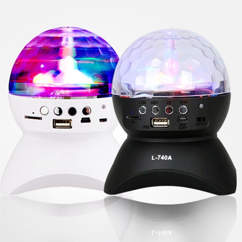 Mini Led Bluetooth Speaker Wireless Bluetooth Square Dance Stereo Colorful Lights Rotating Stage Lights Private Model Cross Mirror - Image 1