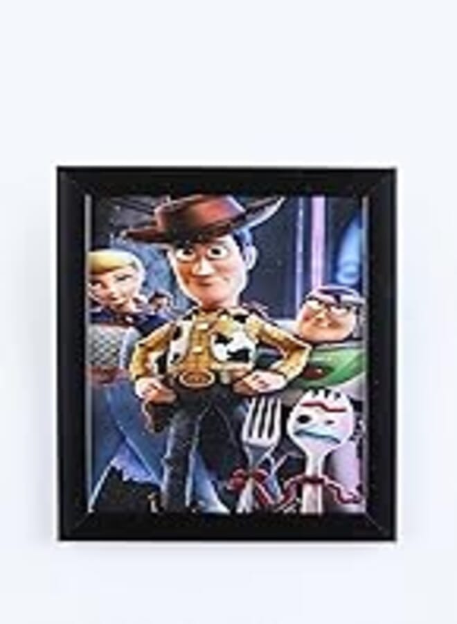 Wooden Frame,cartoons frames, Wall Art Design, Wall Hanging Frame, Nursery or Baby Room Decoration, Picture for Boy & Girl, Modern Decoration, Digital Print(Captain Woody, Buzz) - black