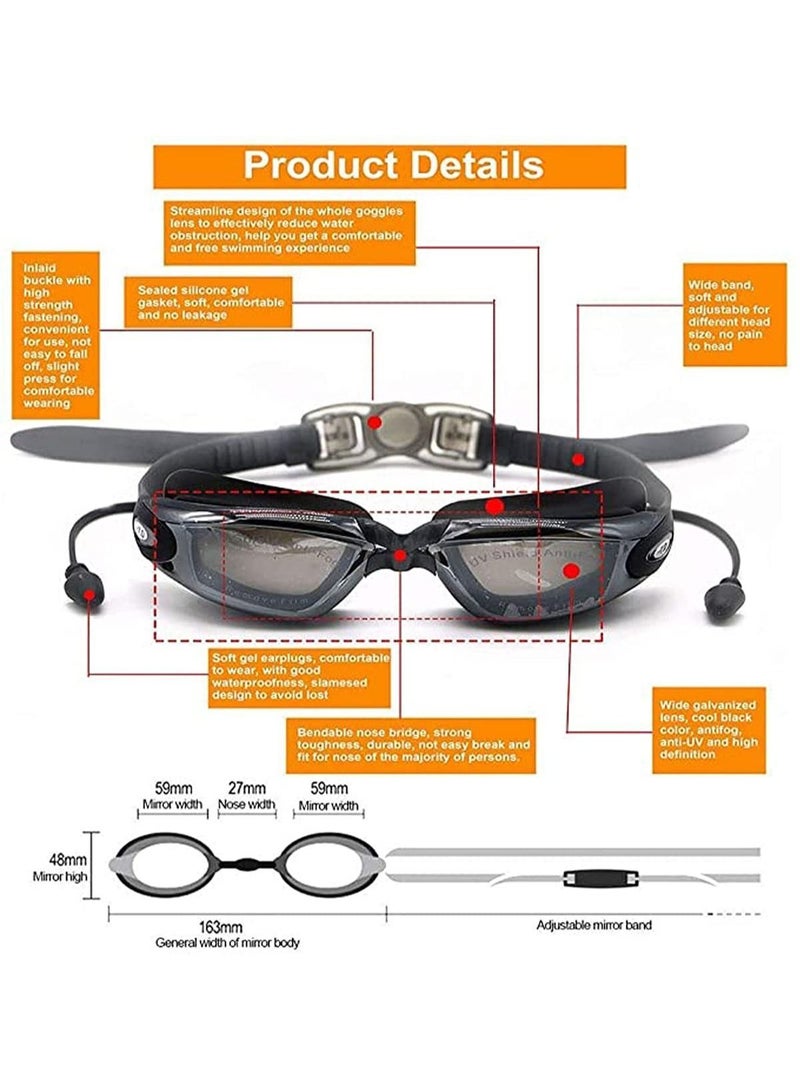 Y&D Cozy Swimming Goggles, Anti Fog Wide Clear Vision Goggles for Adults Men Women - Image 2