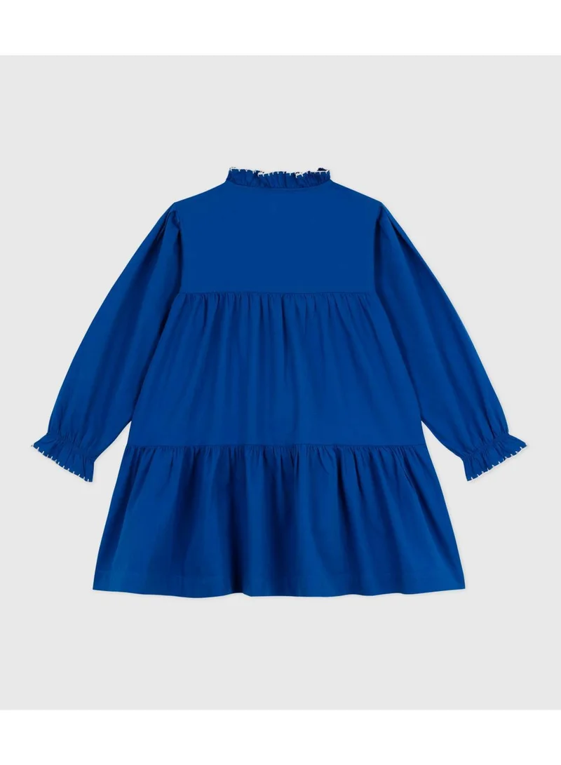 Petit Bateau Children's long-sleeved plain cotton dress