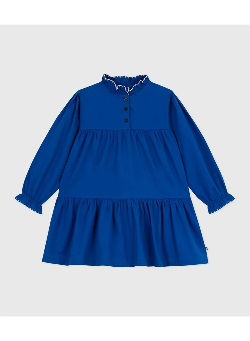 Petit Bateau Children's long-sleeved plain cotton dress