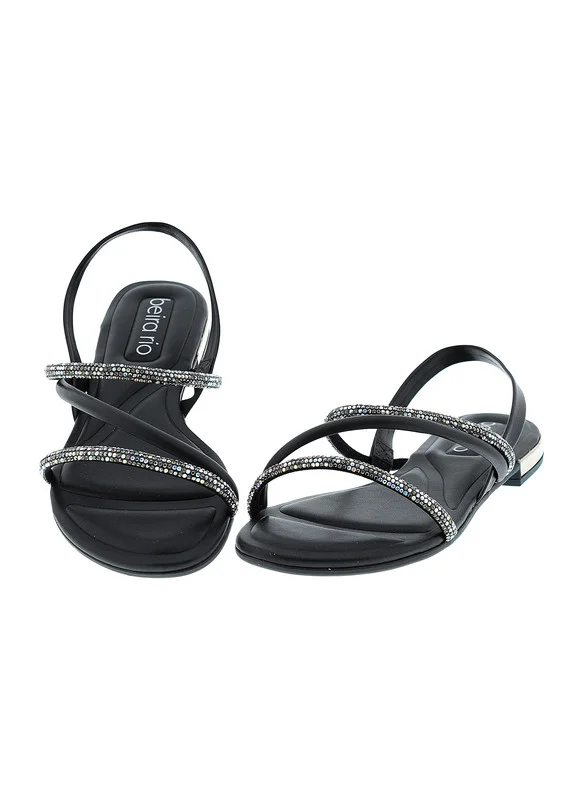 Beira Rio  Beira Rio Ladies Low Heel Sandals Black | Made In Brazil for Women | Best Price UAE
