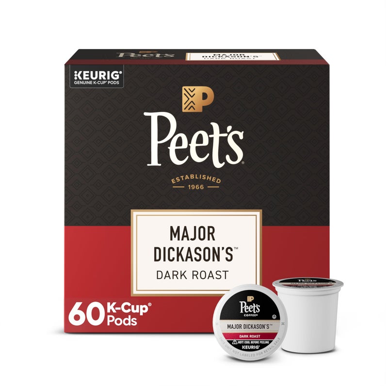 Peet's Coffee Peets Coffee Dark Roast Keurig KCup Pods 100 Arabica Coffee  Major Dickasons Blend 60 Count 6 Boxes of 10 KCup Pods - Image 3