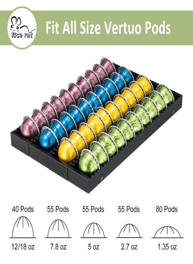 Rice rat Coffee Pod Holder Drawer Organizer Insert for Counter,Nespresso Pod Holder DIY Magnetic Connect Black Metal(4 Packs) - Image 5