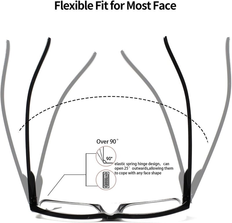 LANLANG 3-Pack Reading Glasses for Men,Spring Hinge,3 Colors,Clear Lens,L-L007 - Image 3