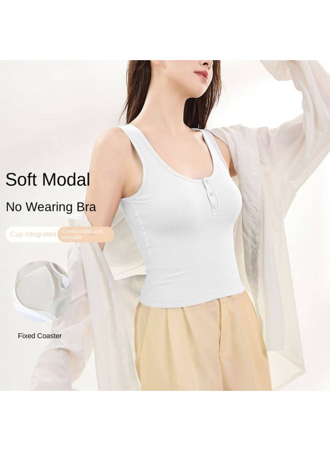Top melon Bralette, Modal + Mulberry Silk】comfortable Seamless Backless Cami With Built-in Bra Pads For Women - Image 3