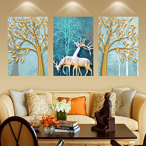 Rangoli Wood Animals Painting, Multicolour, Abstract, 11 x 17 Inch - Image 3