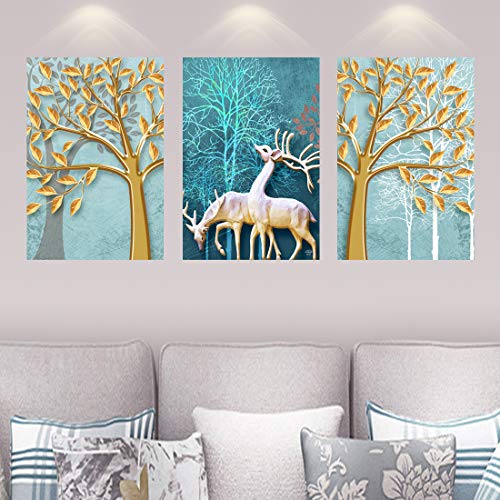 Rangoli Wood Animals Painting, Multicolour, Abstract, 11 x 17 Inch - Image 2