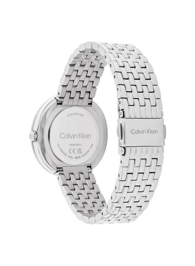 CALVIN KLEIN Calvin Klein Two Hand Quartz Movement Watch for Women TWISTED BEZEL Collection with Silver Stainless Steel Bracelet - 25100065