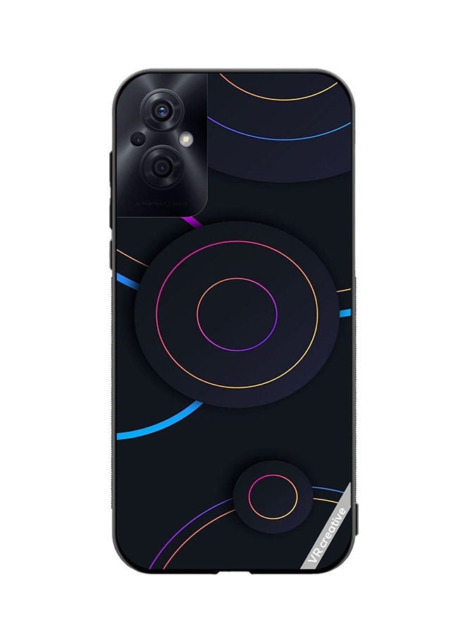 VR CREATIVE غطاء حماية لهاتف أوبو رينو 8 زد بتصميم دوائر ونقاط متعددة الألوان - Image 1