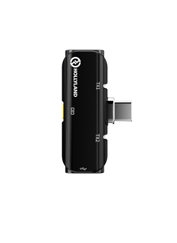 Hollyland - Hollyland LARK C1 DUO 2-Person Wireless Microphone System with USB-C Connector for Mobile Devices (Black, 2.4 GHz) - Image 1