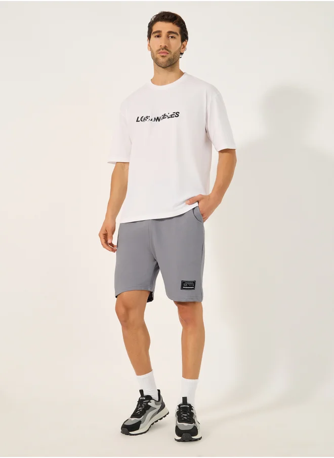 Styli Badge Detail Regular Fit Terry Shorts