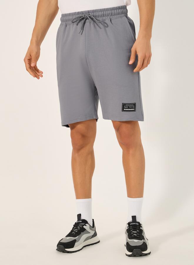 Styli Badge Detail Regular Fit Terry Shorts - Image 1
