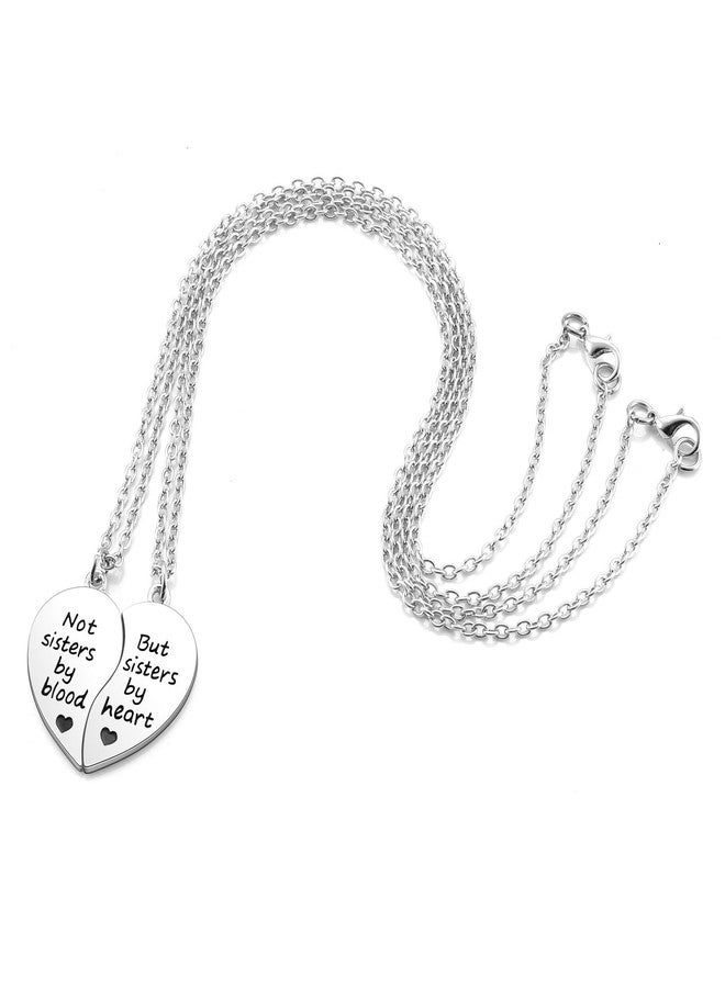 Jovivi Silver Tone Alloy BFF Necklace for 2 Best Friends Not Sisters by Blood But Sisters by Heart Matching Friendship Necklaces Women Jewelry Gift - Image 2