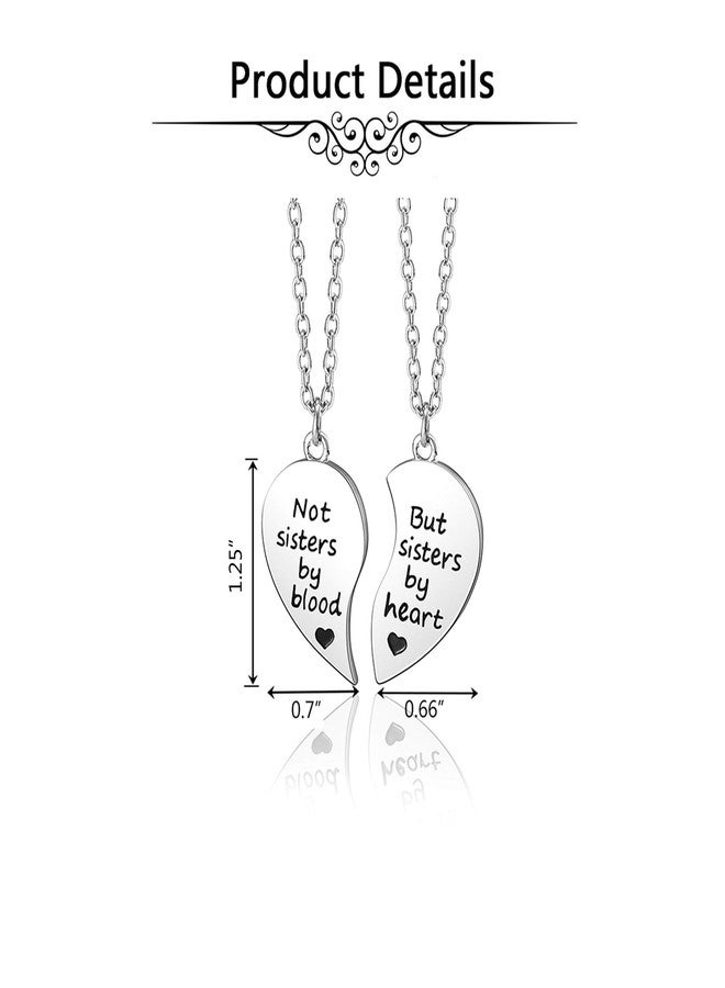 Jovivi Silver Tone Alloy BFF Necklace for 2 Best Friends Not Sisters by Blood But Sisters by Heart Matching Friendship Necklaces Women Jewelry Gift - Image 5
