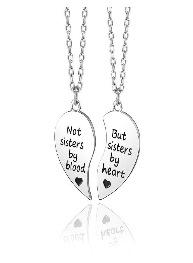 Jovivi Silver Tone Alloy BFF Necklace for 2 Best Friends Not Sisters by Blood But Sisters by Heart Matching Friendship Necklaces Women Jewelry Gift - Image 1