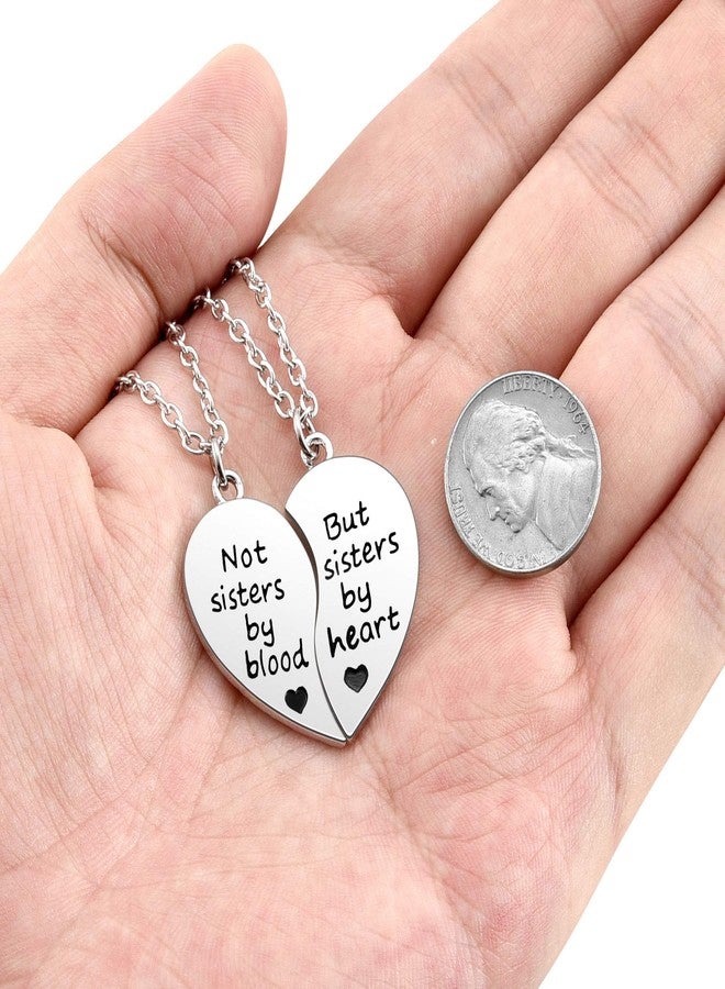 Jovivi Silver Tone Alloy BFF Necklace for 2 Best Friends Not Sisters by Blood But Sisters by Heart Matching Friendship Necklaces Women Jewelry Gift - Image 4