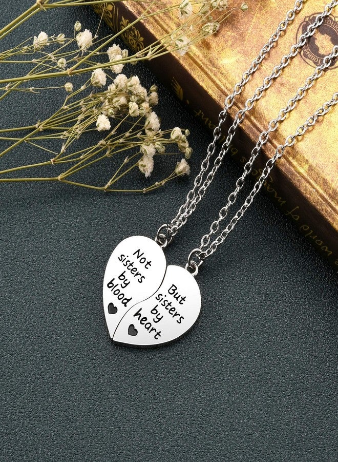 Jovivi Silver Tone Alloy BFF Necklace for 2 Best Friends Not Sisters by Blood But Sisters by Heart Matching Friendship Necklaces Women Jewelry Gift - Image 3