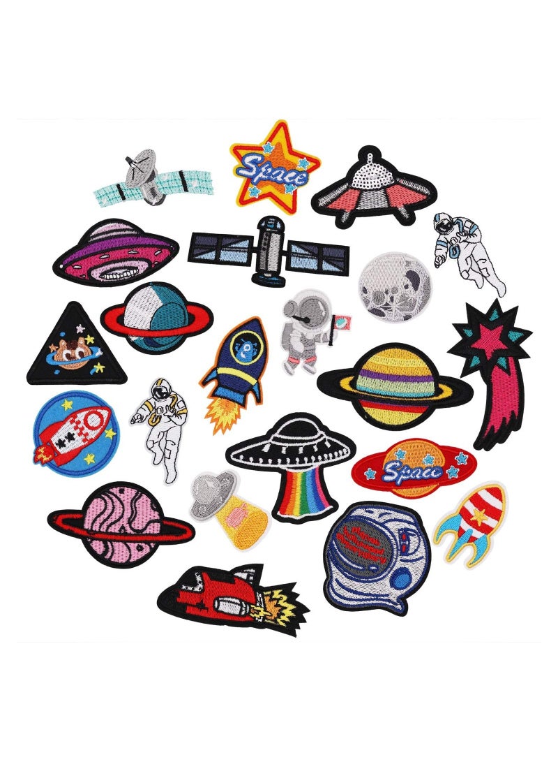 نيبمينينت Clothes Decorative Patches, 22 Pieces Astronaut Pattern Embroidered Sewing Patches for DIY Jeans, Jackets, Kids Clothing, Bags, Hats, Craft - Image 1
