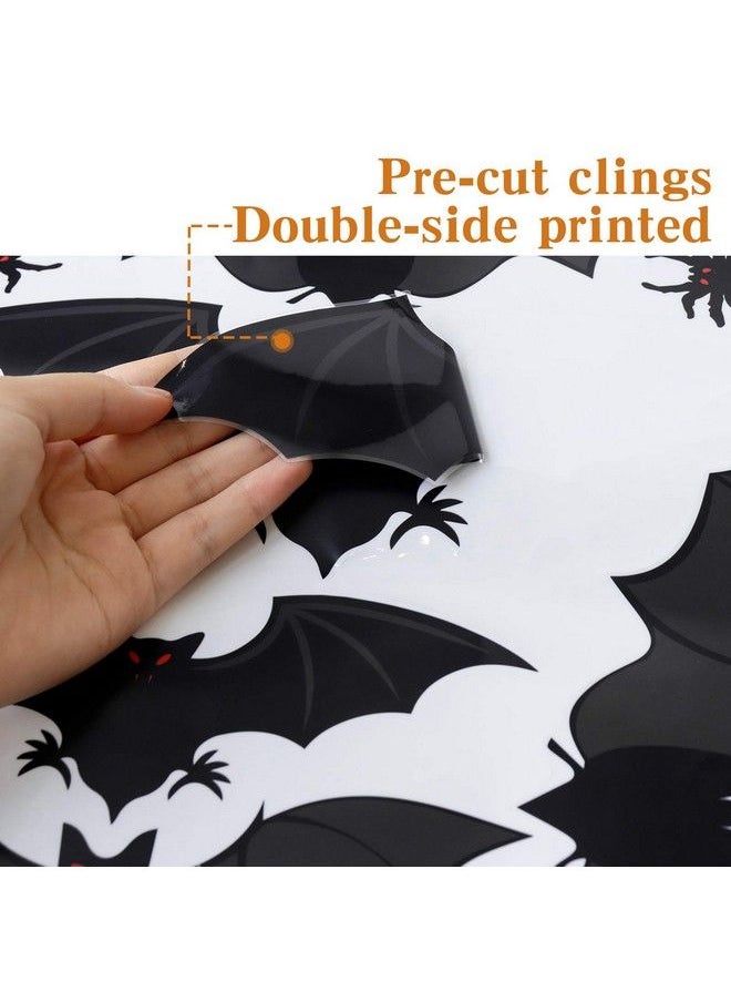 Ivenf Halloween Decorations Window Clings Decor Large Scary Silhouette Bats Spider Kids School Home Office Accessories Party Supplies Gifts 6 Sheet 59Pcs  - Image 5