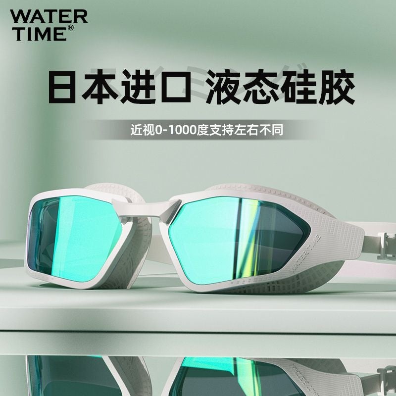WaterTime Swimming Goggles for Women Men – Waterproof Anti-Fog HD Electroplated Large Frame Prescription Swim Goggles - Image 3