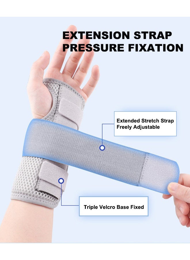 Carpal Tunnel Wrist Brace Night Support with Splints for Left and Right Hand, Hand Brace for Arthritis, Tendonitis, Sprain, Injuries, Wrist Pain Relief, Adjustable and Breathable(2pcs,M) - Image 2