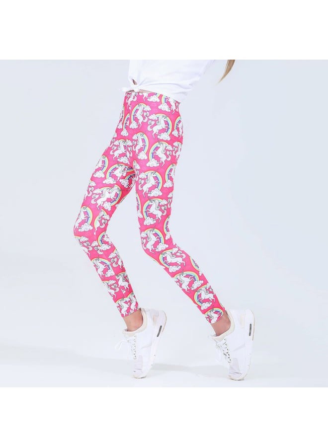 Quedoris Girls 3-Pack Printed Leggings Starry/Rainbow/Dreamy Unicorn 130Y - Image 4