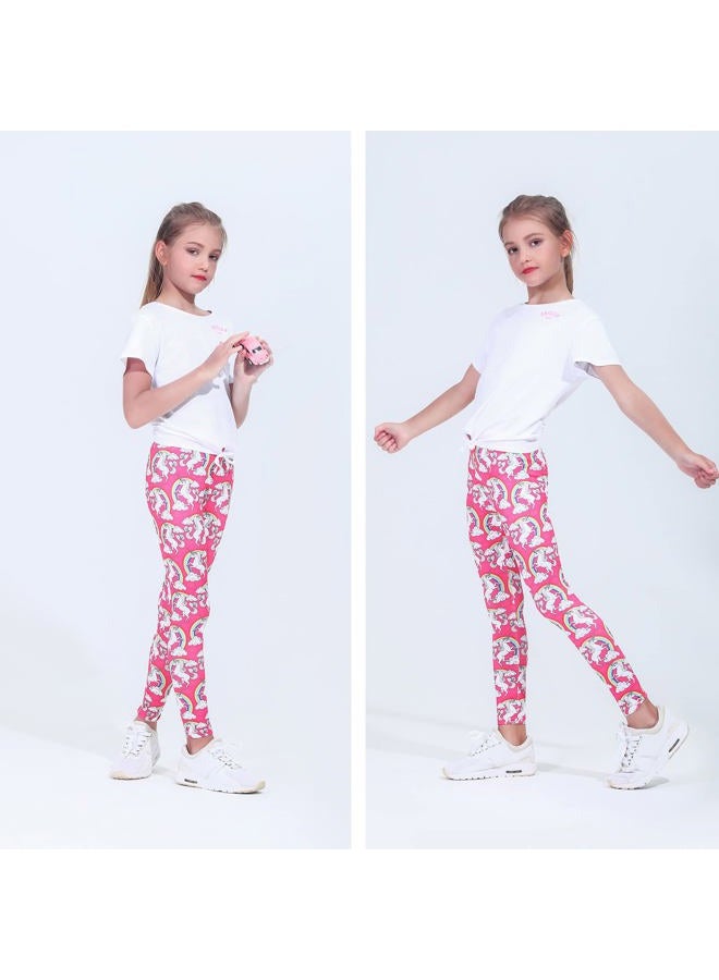 Quedoris Girls 3-Pack Printed Leggings Starry/Rainbow/Dreamy Unicorn 130Y - Image 3