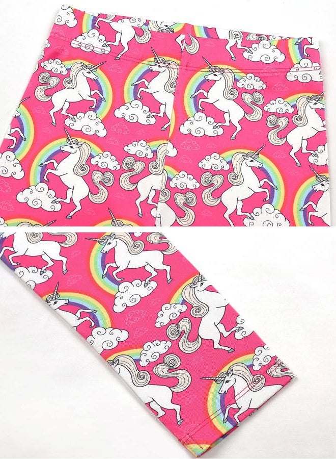 Quedoris Girls 3-Pack Printed Leggings Starry/Rainbow/Dreamy Unicorn 130Y - Image 5