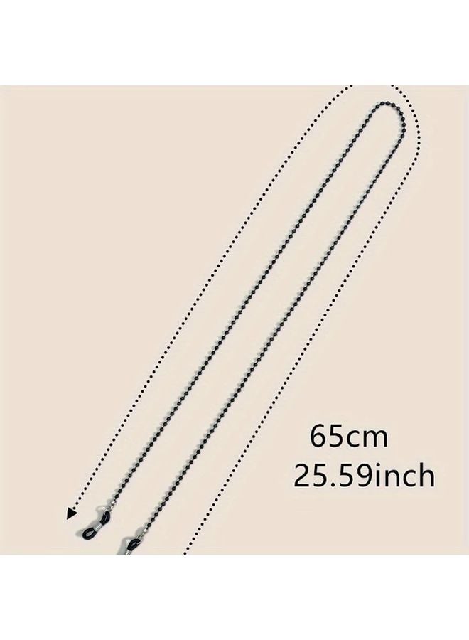 3pcs Black Anti Slip Beaded Glasses Chain Reading Glasses Lanyard Strap Eyewear Retainer - Image 5
