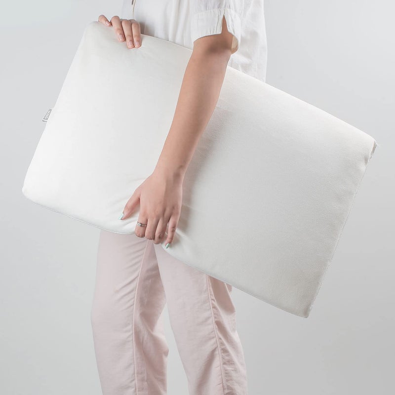 SPREAD SPAIN SPREAD SPAIN® Memory Foam Ultra Slim Flat Pillow 42x64 cm White and Dual-Sided Memory Foam Pillow, Anti-Bacterial and Hypoallergenic, Excellent for Stomach Sleeping  - Image 2
