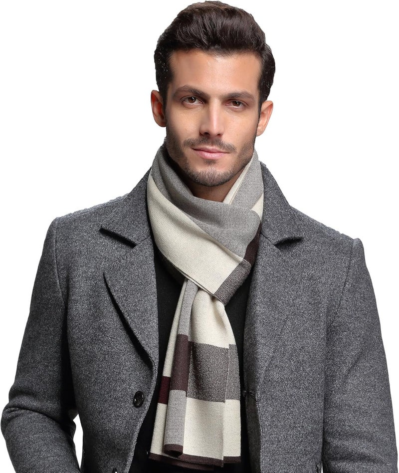 IONA Men's Winter Cashmere Feel Australian Wool Soft Warm Knitted Scarf - Image 1