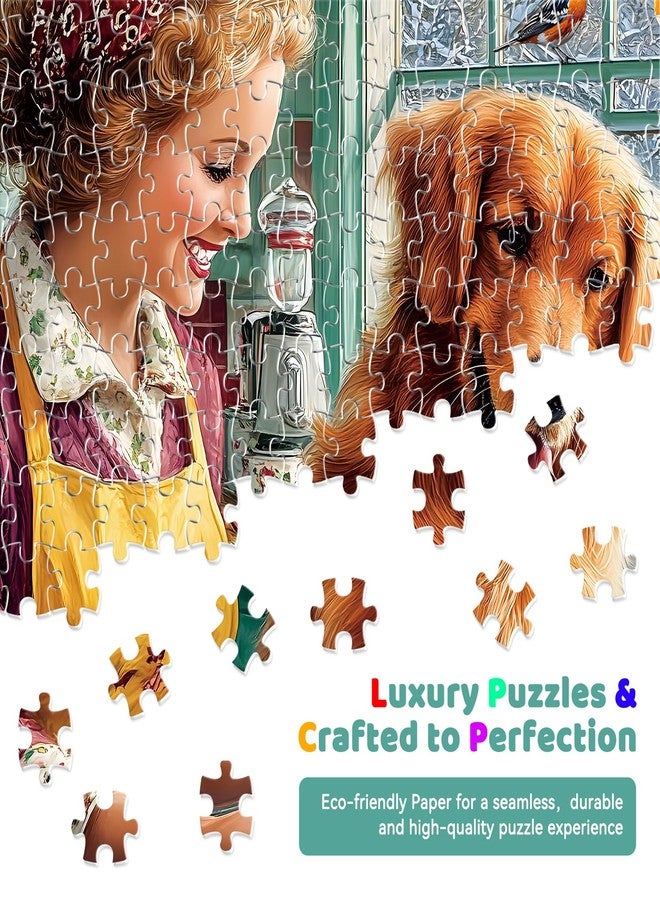 EIYRURU 500-Piece Puzzle for Adults – Golden Retriever in a Cozy Bakery Kitchen, Cookie Baking Scene Jigsaw Puzzle, Relaxing Family Activity & Gift, 20.5 x 15 in - Image 4