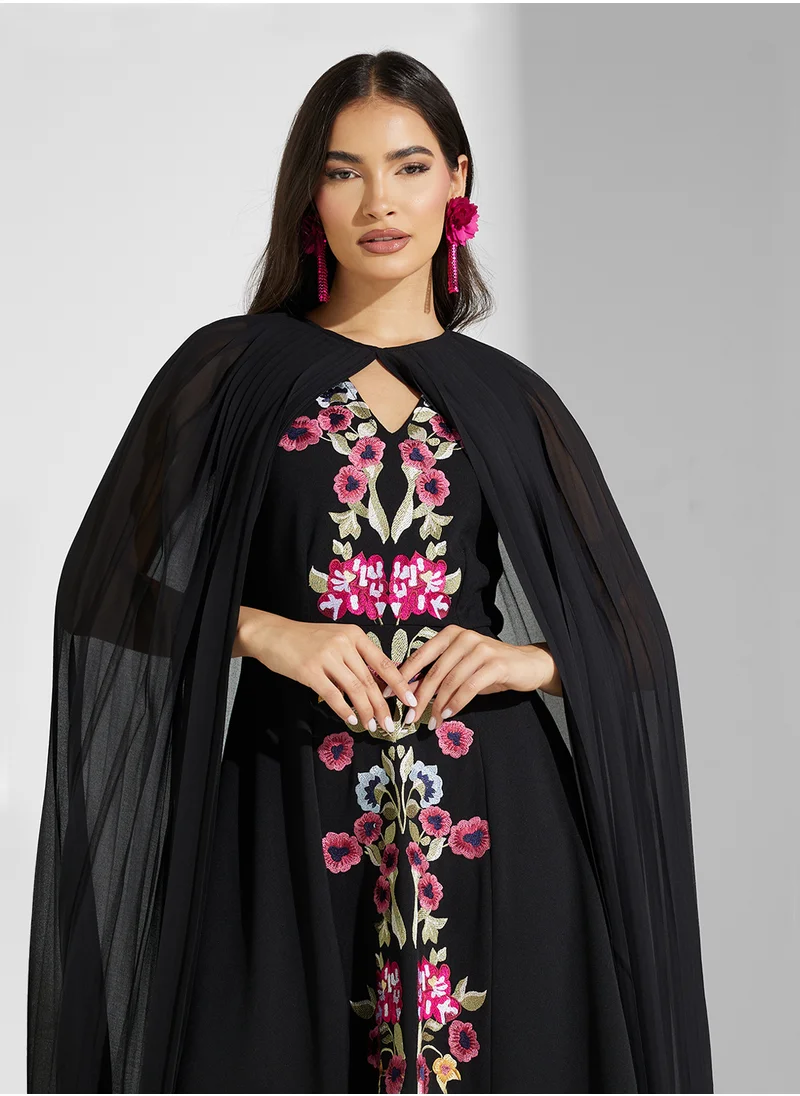 Frock and Frill Drape Sleeve Maxi Dress