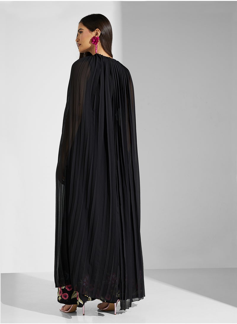 Frock and Frill Floral Embroidered Abaya Dress  - Image 2