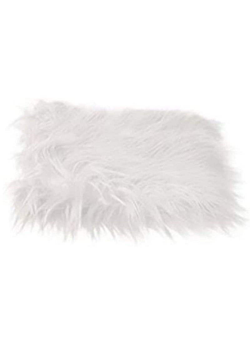 Baby Newborn Fur Photography Photo Props Blanket rug Background Backdrops - White  - Image 1