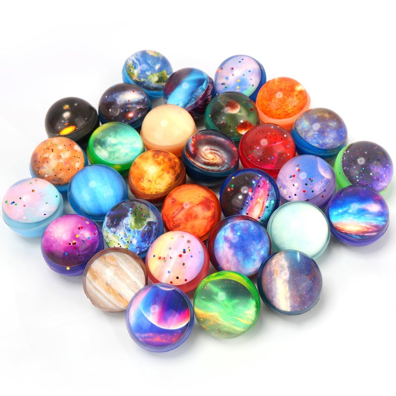 Pllieay 30PCS Galaxy Bouncy Balls 32mmSpace Bouncy Balls Bulk Space Party Favors Rubber Balls for Kids Space Toys for Kids Christmas Gift Bag Filling 30 Styles - Image 2