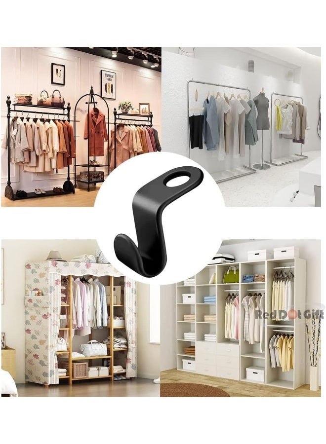 Red Dot Gift® 20 PCS Black Color Space Saving Hanger Connector Hooks - Clothes Hanger Space Saver for Closet Organization, Space Saving Hangers for Clothes, Clothes Hanger Connector Hooks (Black) - Image 4