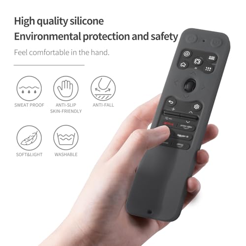 AKSHFETH Silicone Cover for LG MR25GA Remote 2025 LG OLED Smart TV C5 B5 G5 M5 Remote MR25GA Protective Case Sleeve (Dark Grey) - Image 2