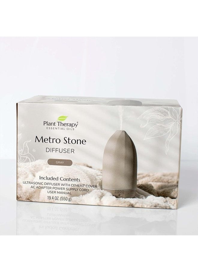 Plant Therapy Metro Stone Diffuser Gray - Essential Oil Diffuser - Sleek Design for Home & Office, 8 Hours of Diffusion, Auto Shut Off, Soft Ambient Lighting, Four Timer Settings  - Image 4