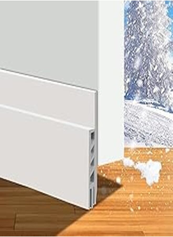 Generic 2 Pack Door Draft Stopper，Door Sweep for Exterior & Interior Doors,Door Bottom Seal Dust and Noise Insulation Weather Stripping Draft Guard Insulator, 1-4/5" W x 37" L,White 