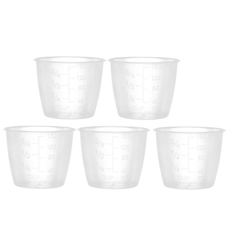 JCBIZ JCBIZ 5pcs Plastic Transparent Rice Measuring Cup 160ml Rice Cooker Measuring Cup for Dry and Liquid Ingredients 