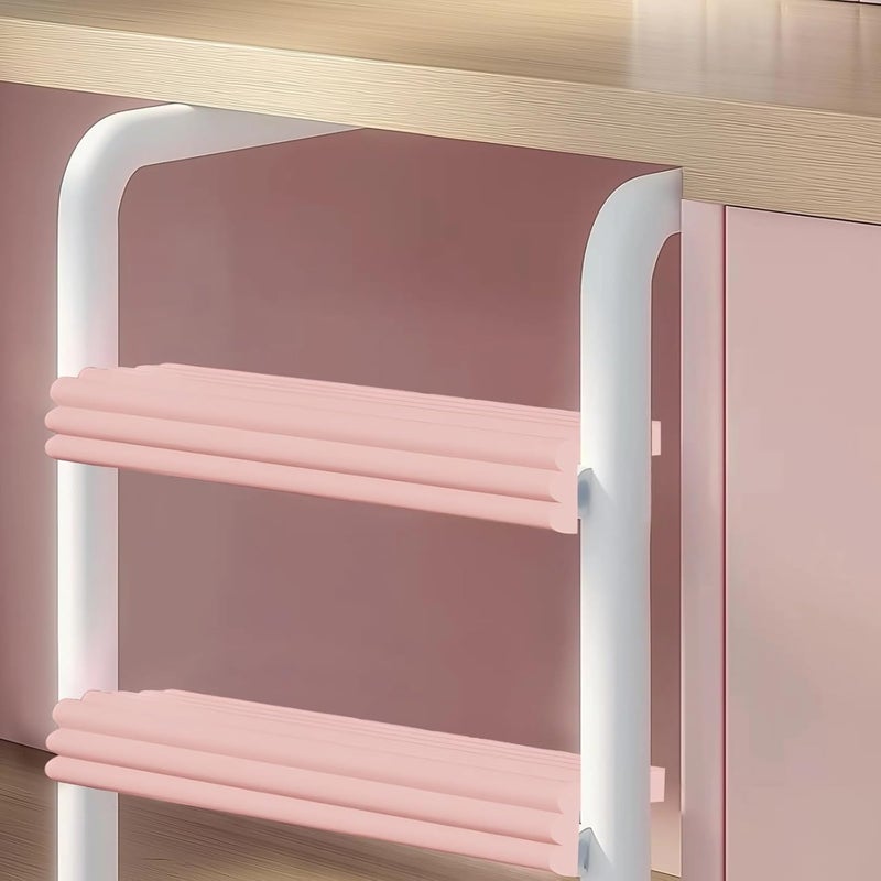 Pink Bunk Bed Ladder Cushion with Adhesive Back, Soft Foam Safety Cover for Kids Loft Bed, Double-Layer Non-Slip Step Protection - Image 4