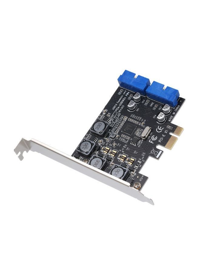 NIBEMINENT 4-Port PCI-E USB 3.0 Expansion Card Black/Blue/Gold  - Image 4