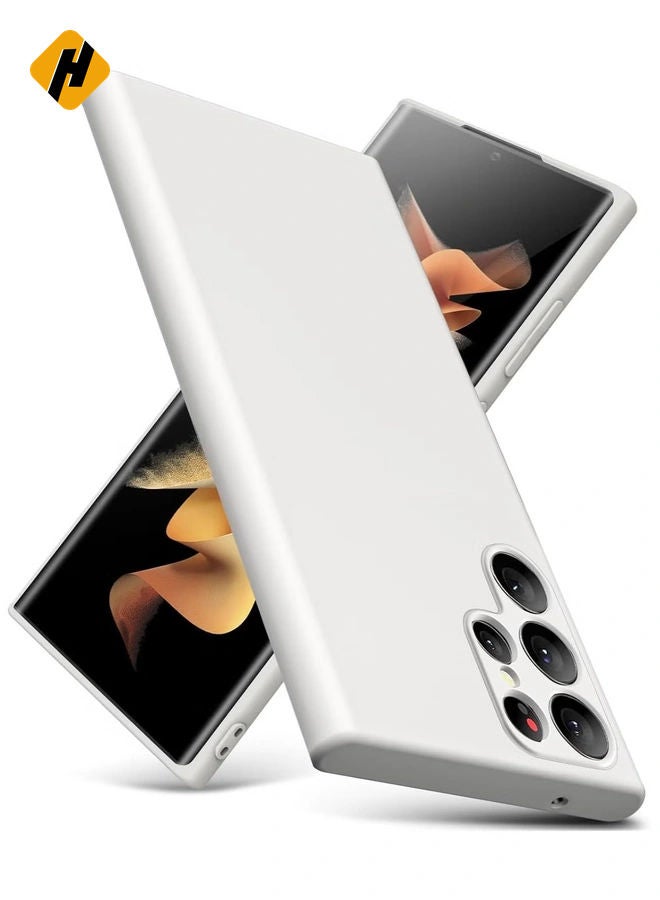 HuHa Case for Samsung Galaxy S24 Ultra Case, Real Premium Liquid Silicone Case [Velvety Touch], Camera All-Round Protection Case with Microfiber Lining for S24 Ultra 5G (White, S24 Ultra)  - Image 1