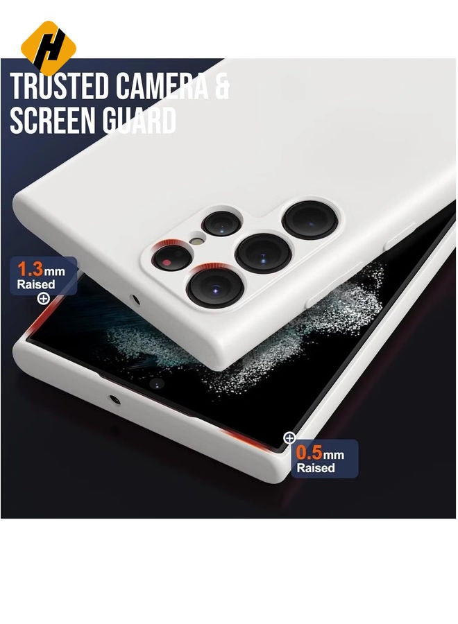 HuHa Case for Samsung Galaxy S24 Ultra Case, Real Premium Liquid Silicone Case [Velvety Touch], Camera All-Round Protection Case with Microfiber Lining for S24 Ultra 5G (White, S24 Ultra)  - Image 2