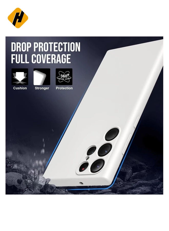 HuHa Case for Samsung Galaxy S24 Ultra Case, Real Premium Liquid Silicone Case [Velvety Touch], Camera All-Round Protection Case with Microfiber Lining for S24 Ultra 5G (White, S24 Ultra)  - Image 3