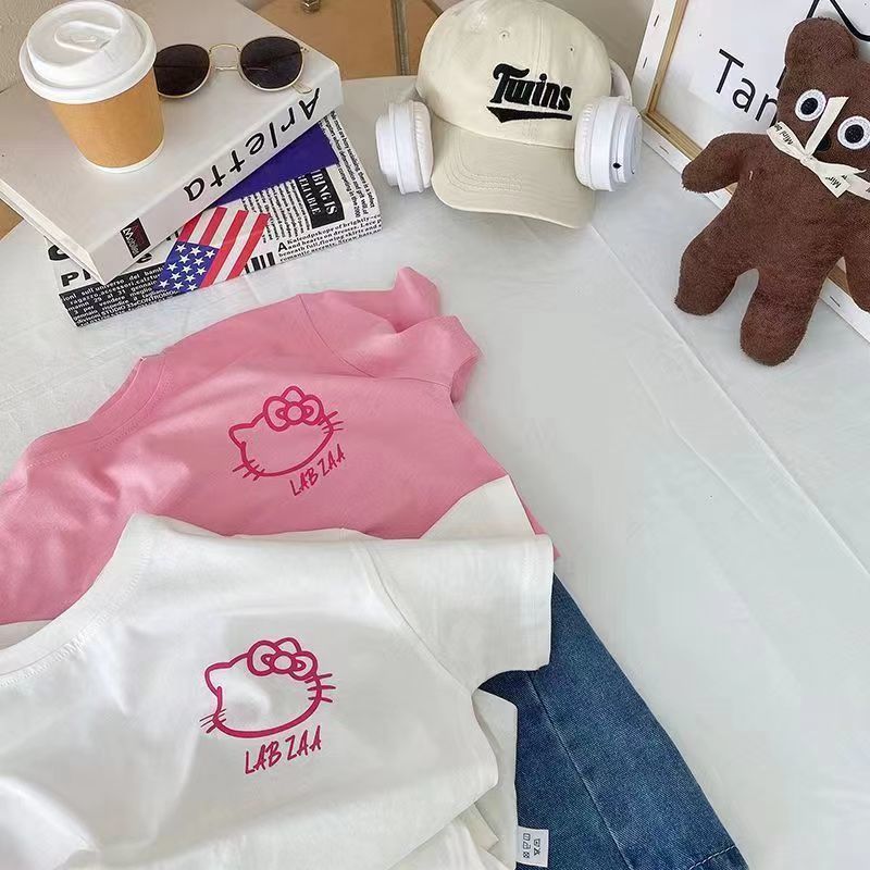 Cotton Girls' Short-Sleeved T-Shirt Summer 2026 New Cartoon Style Loose Korean Version Children'S Baby Top Base Shirt T - Image 3