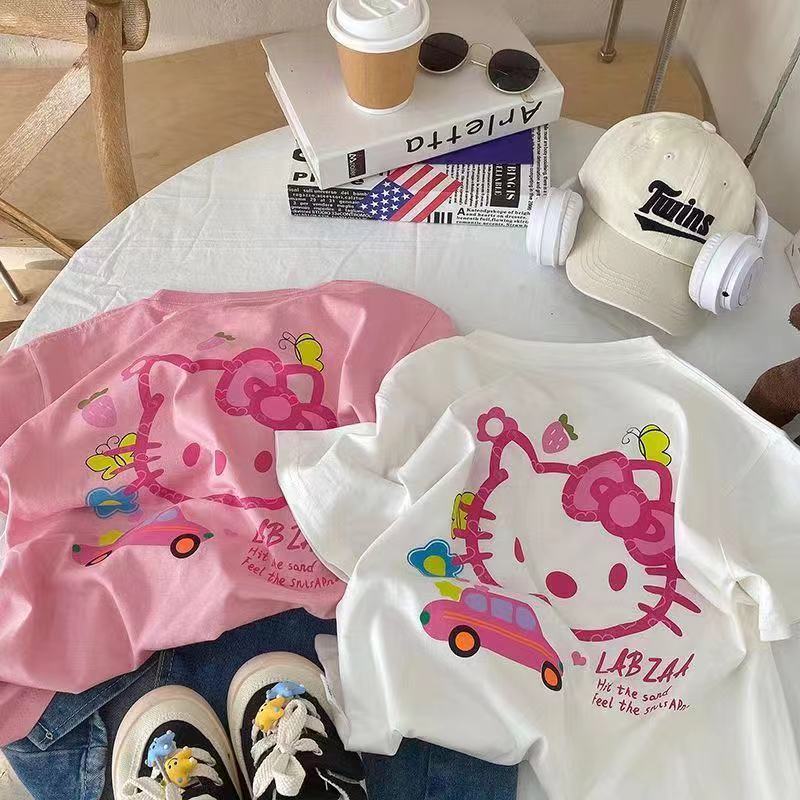 Cotton Girls' Short-Sleeved T-Shirt Summer 2026 New Cartoon Style Loose Korean Version Children'S Baby Top Base Shirt T - Image 1